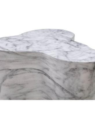 Slab Marble Short Side Table