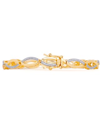 Diamond Accent Infinity Bracelet in Gold-Plate