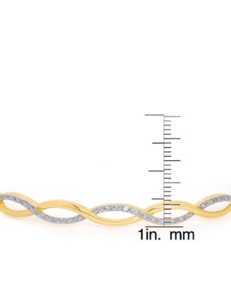 Diamond Accent Infinity Bangle in Gold-Plate