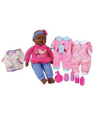 Lissi Dolls 15" African American Baby Doll Set with Clothes and Accessories