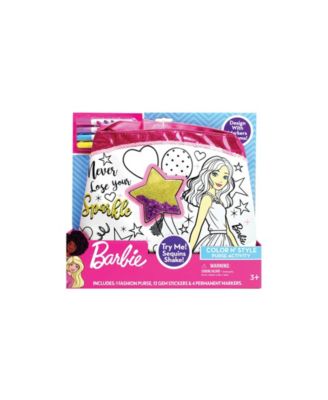 Barbie Color Style Shakable Sequins Purse with Gem Stickers and Permanent Markers