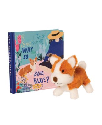 Manhattan Toy Company Why So Blue, Blue? Board Book with Corgi Stuffed Animal Dog Gift Set
