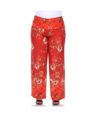 Plus Size Floral Paisley Printed Palazzo Pants