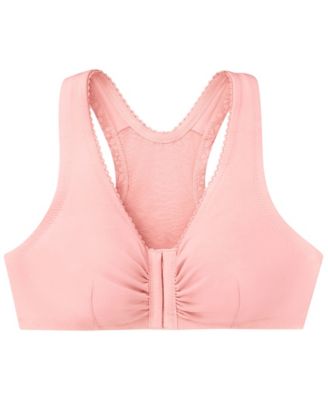 Women's Full Figure Plus Size Complete Comfort Wirefree Cotton T-Back Bra 1908