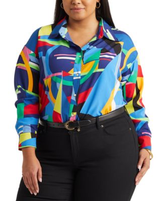 macy's ralph lauren plus size tops