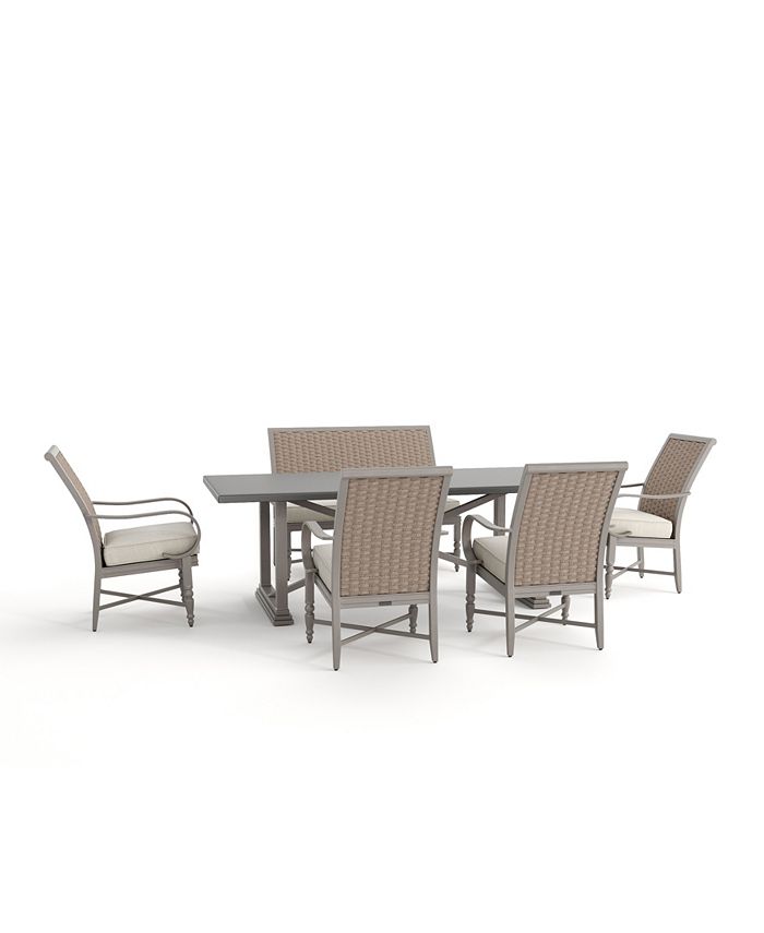 Furniture Winston Grayson Rectangular Aluminum Top Outdoor Dining Table