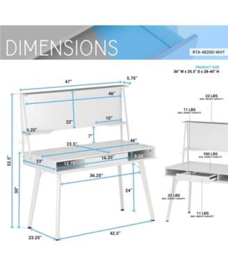 Computer Desk with Magnetic Board