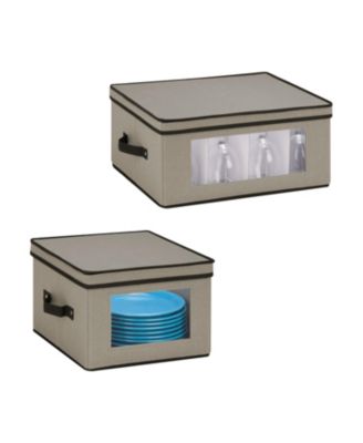 Honey Can Do - 2-Pack Dishware or Closet Window Storage Boxes