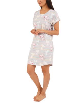 Munki Munki Striped Snoopy Nightgown