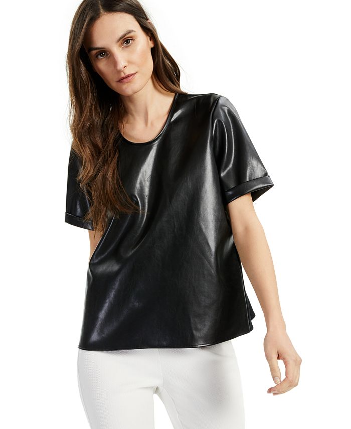 Alfani MixedMedia CuffedSleeve Top, Created for Macy's Macy's