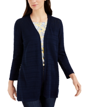 Karen Scott Pointelle-Knit Open Cardigan Created for Macy's