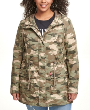 Levi's Trendy Plus Size Printed Cotton Parka Jacket In Light Camo | ModeSens