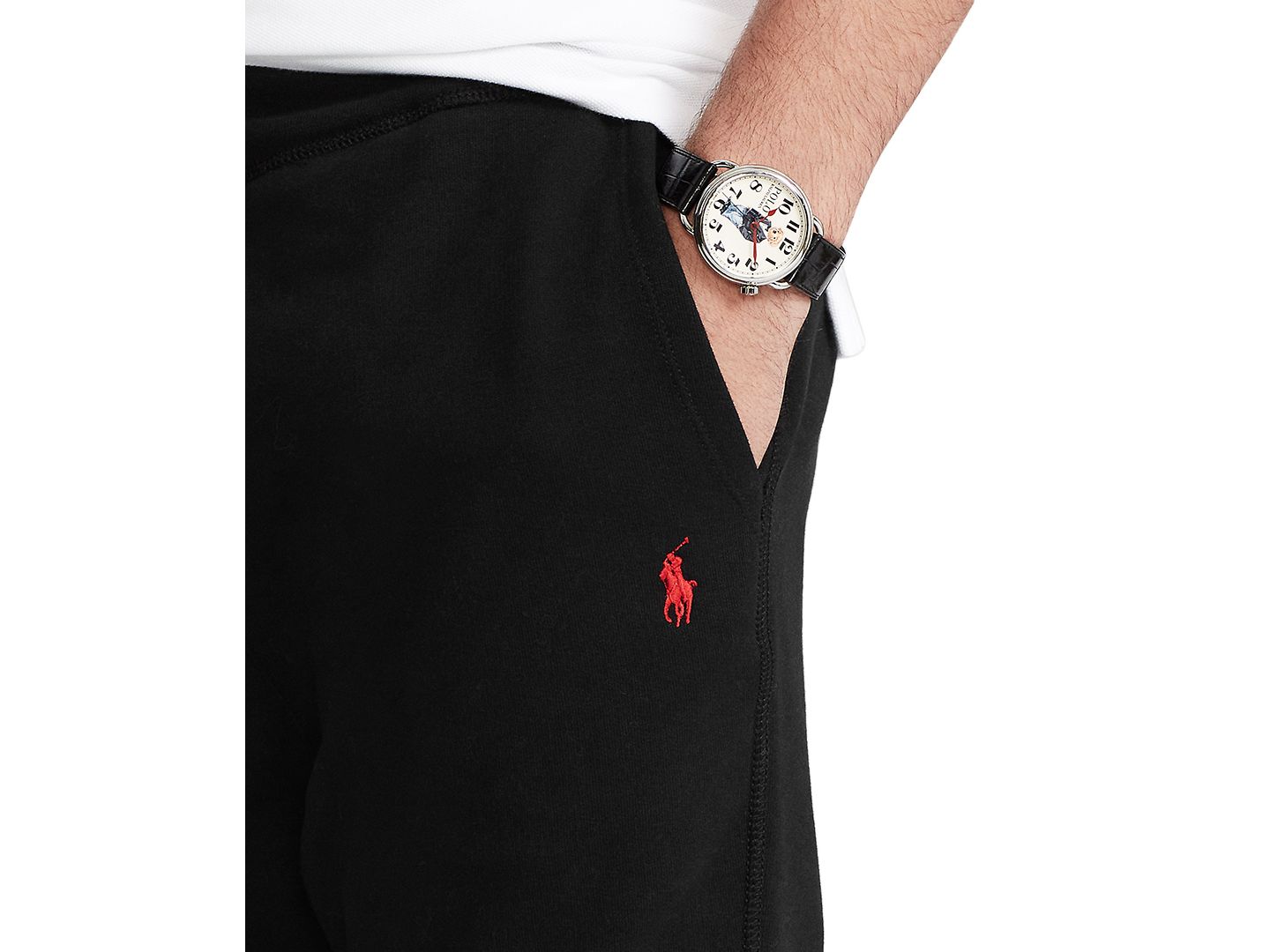 Мужские брюки Polo Ralph Lauren Cotton-Blend-Fleece, цвет: Чёрный — фото 4