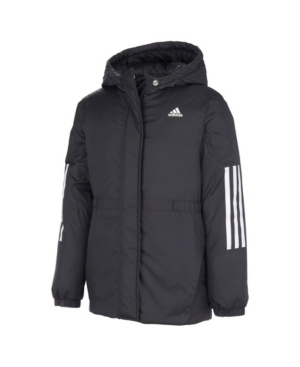 image of Adidas Little Girls Zip Front Insulated Hooded Jacket