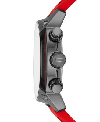 Diesel Overflow Chronograph Red Silicone Watch 55mm - Macy's