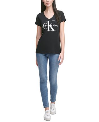 V-Neck Calvin Jeans T-Shirt Klein - Macy\'s Logo