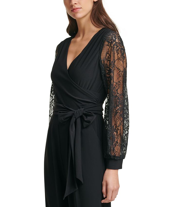 Jessica Howard Lace Sleeve Jumpsuit Macy s