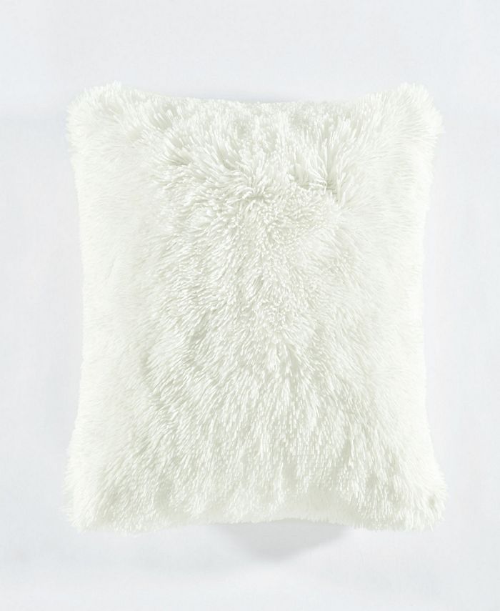 Lush Decor Emma Faux Fur Decorative Pillow Cover White Single 20x20