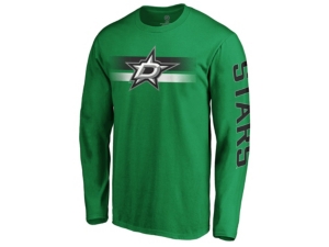 Majestic Dallas Stars Men's Halftone Long Sleeve T-shirt In Green
