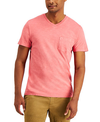 Sun + Stone Men's Garment-Dyed V-Neck Pocket T-Shirt, Created for Macy ...