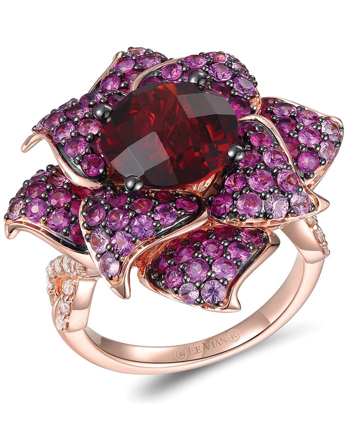 Multi-leaf Ruby And Diamond Fashion Ring #107113 - Seattle