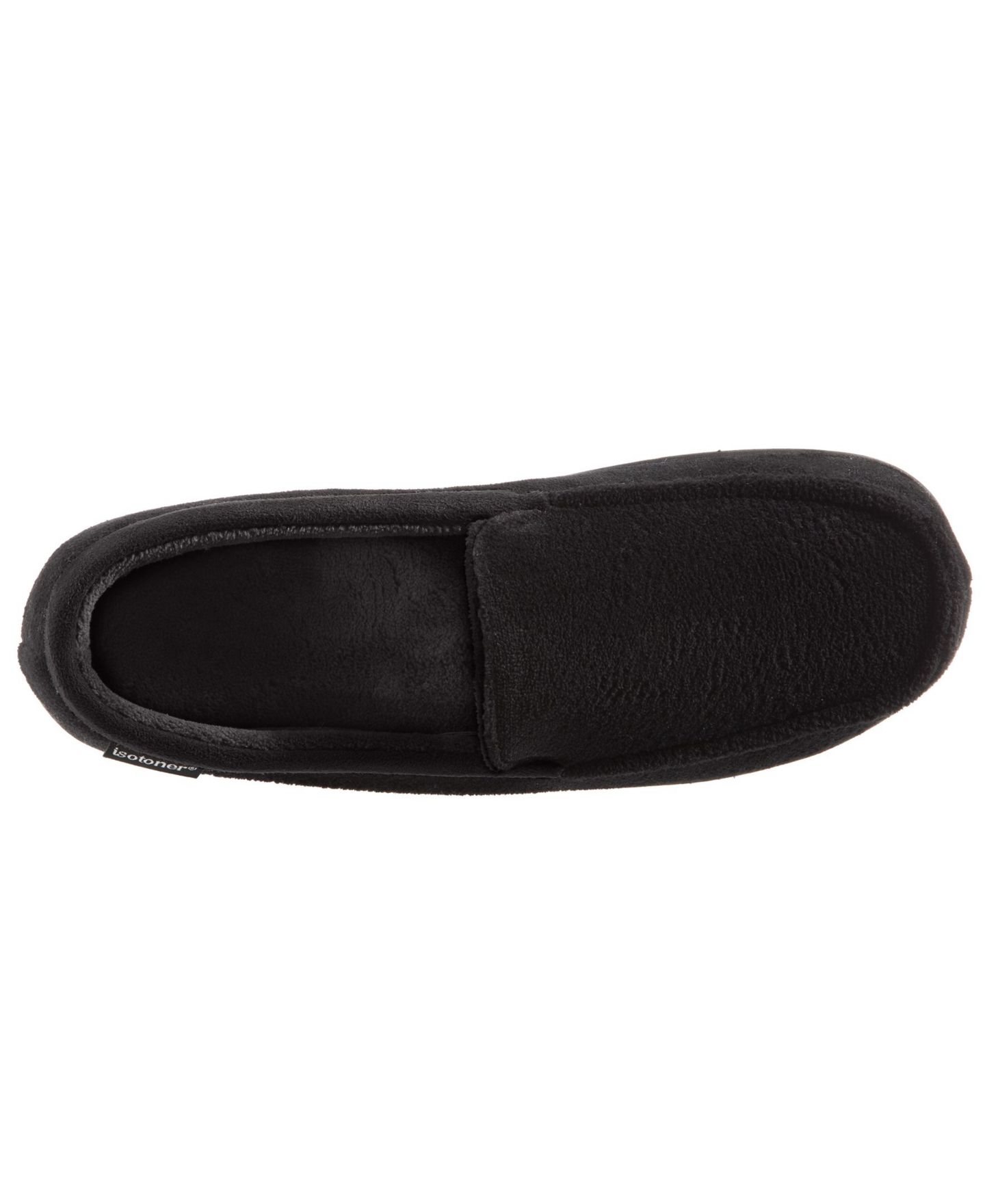 Мужские тапочки Isotoner Signature Microterry Jared Moccasin Slippers with Memory Foam, цвет: Чёрный — фото 4
