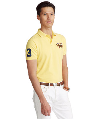 Polo Ralph Lauren Men's Custom Slim Fit Triple-Pony Polo Shirt 
