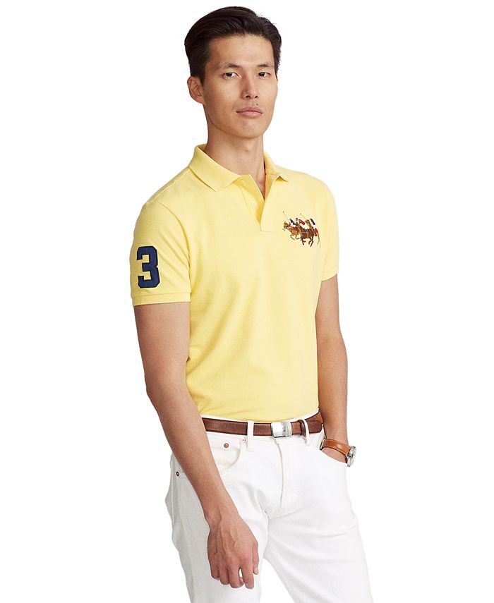 Polo Ralph Lauren Men's Custom Slim Fit Triple-Pony Polo Shirt & Reviews -  Polos - Men - Macy's