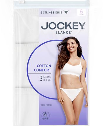 Strings Jockey Elance Pour Femme - Lot De 3 - 100% Coton - Taille Basse, Confortables Et Doux - Coupe Flatteuse