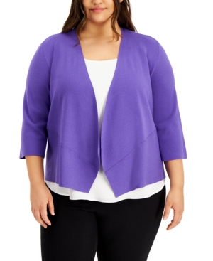 Alfani Plus Size Cozy Open-Front Cardigan Created for Macy's