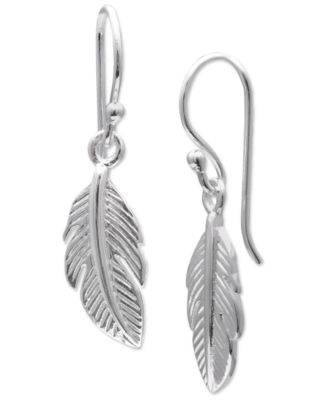 macys feather earrings