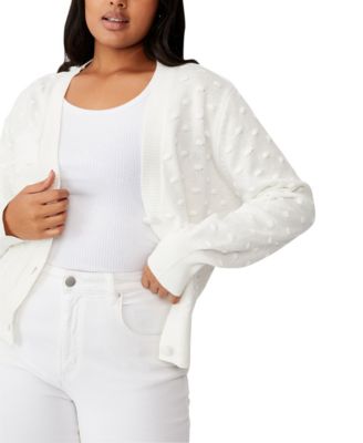 plus size white cardigan sweater
