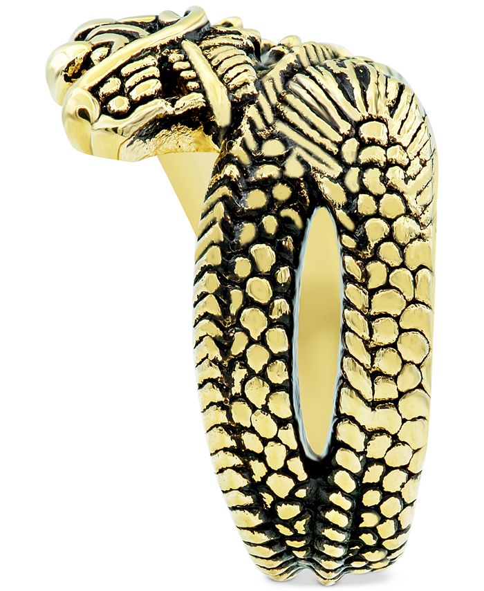 Blackjack Men's Dragon Ring in Yellow & Black Ion-Plated Stainless ...