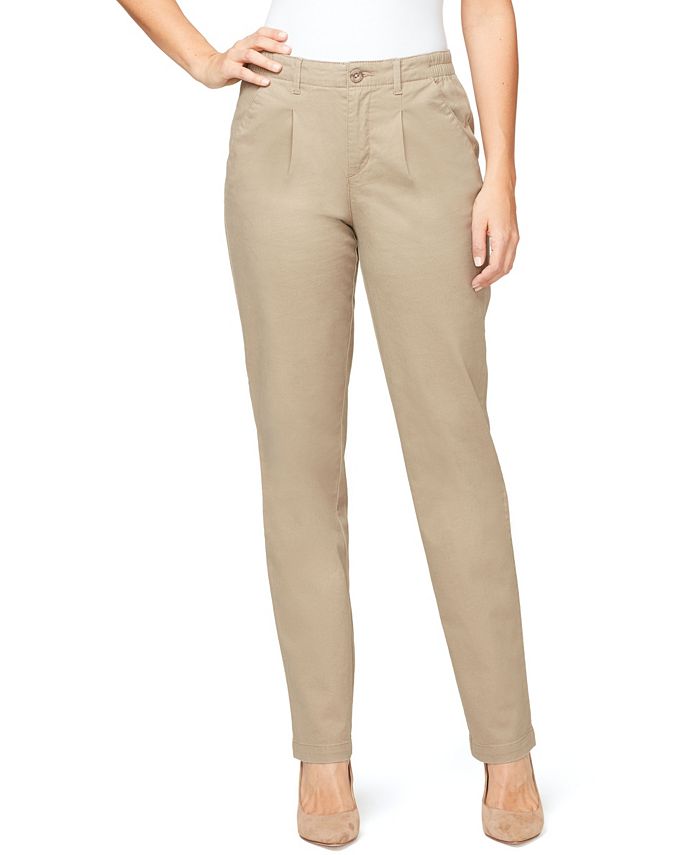 Gloria Vanderbilt Women's Pleated Chino Pants - Macy's