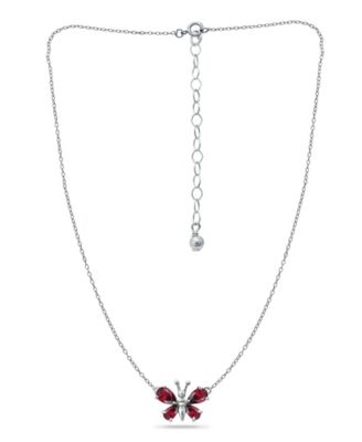 Lab Grown Ruby Butterfly Necklace