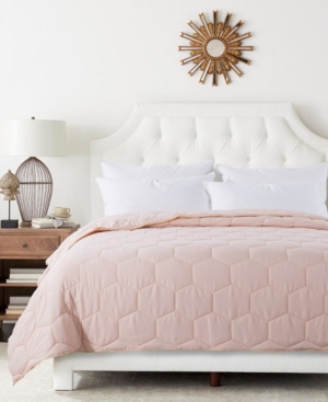St. James Home Honeycomb Down Alternative Blanket With Contrast Trim, Full/queen In Pearl Blush