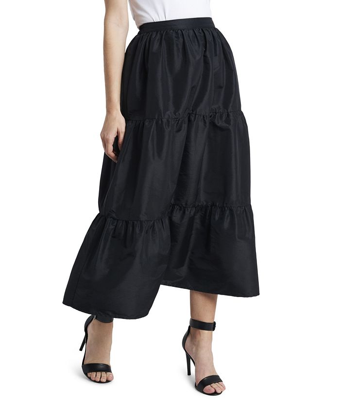 Vince Camuto Women's Iridescent Tiered Taffeta Skirt - Macy's