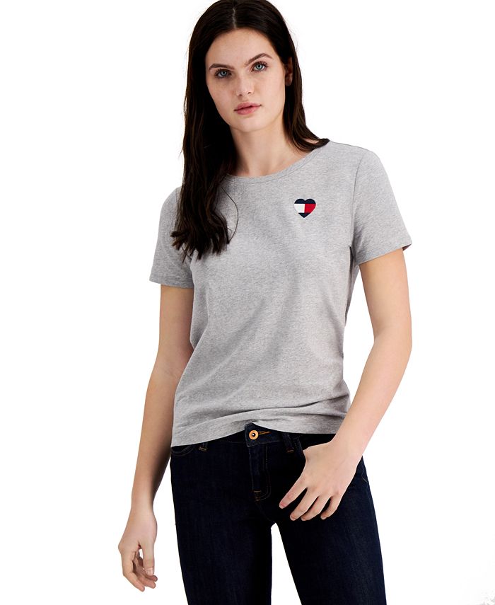 Tommy Hilfiger Heart-Logo T-Shirt & Reviews - Tops - Women - Macy's