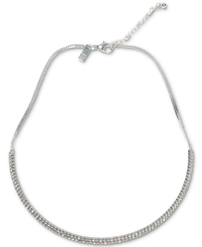 INC International Concepts - Silver-Tone crystal Collar Necklace