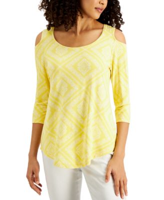 macys yellow tops