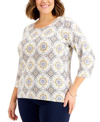 macy's plus size tops jm collection