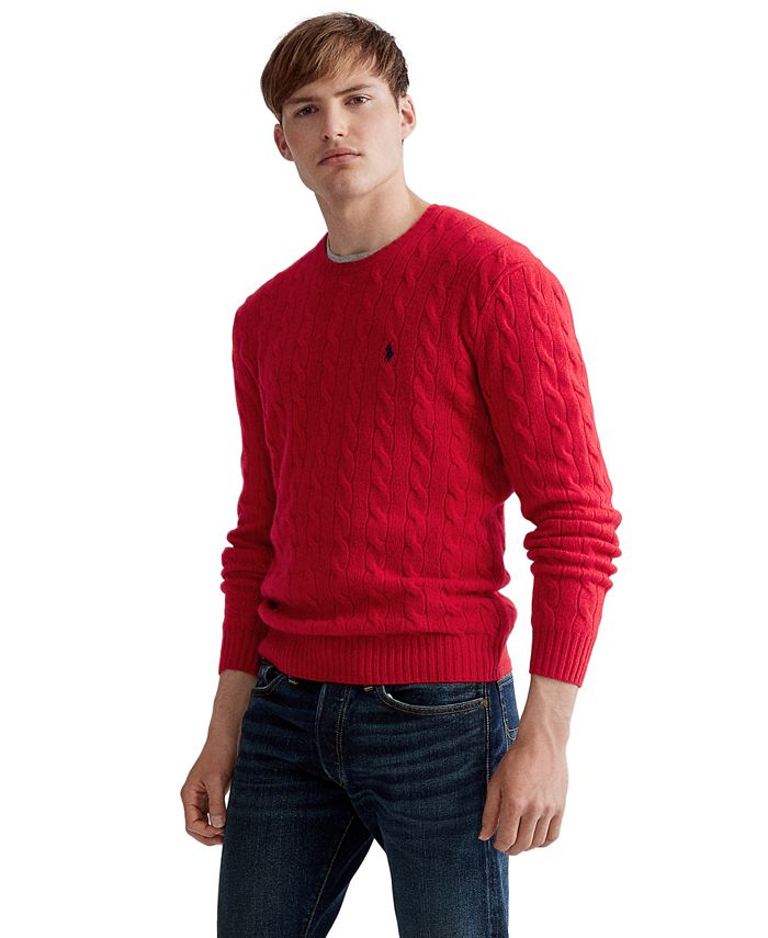 de jouwe Mineraalwater zeewier Polo Ralph Lauren Men's Cable Wool-Cashmere Sweater & Reviews - Sweaters -  Men - Macy's