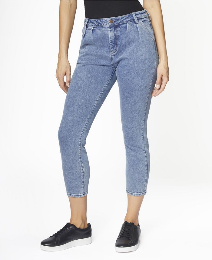 High Rise Pleated Mom Jeans