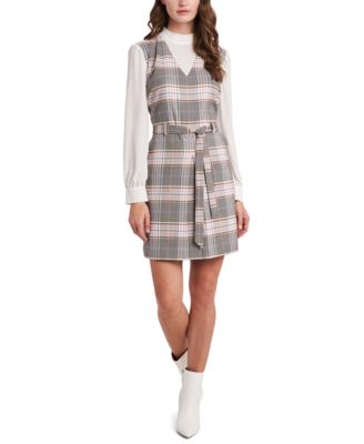 plaid dress with sleeves