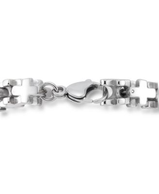 Men's Cross Link Bracelet in Stainless Steel