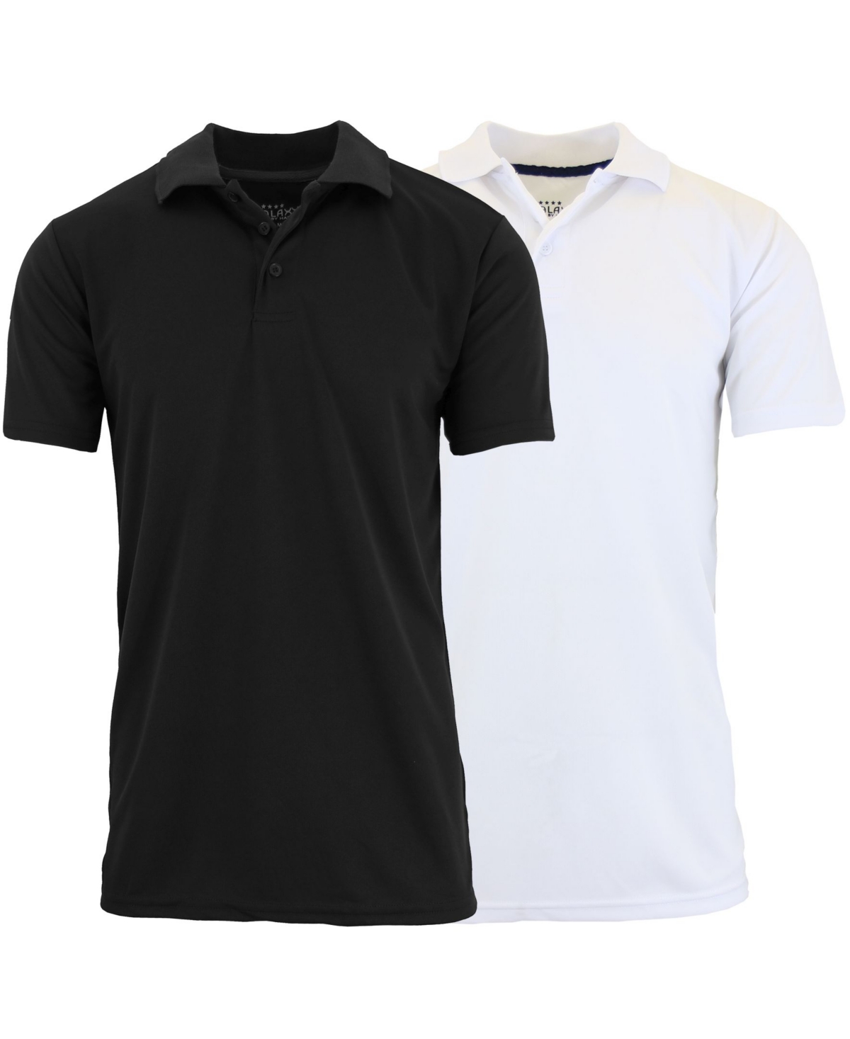 Men's Tag less Dry-Fit Moisture-Wicking Polo Shirt, Pack of 2 - White