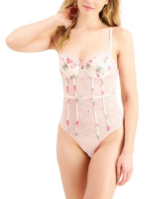 INC International Concepts - Floral Cup Lace Bodysuit