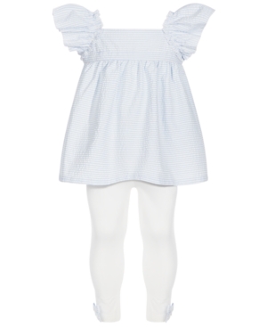 First Impressions Baby Girls 2-Pc Seersucker Tunic & Leggings Set Created for Macy's