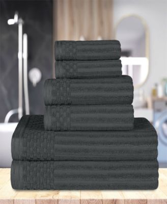 Soho Checkered Border Cotton 6 Piece Towel Set