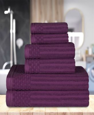 Soho Checkered Border Cotton 6 Piece Towel Set
